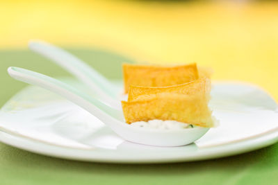 Close-up of dessert in plate