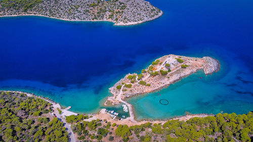 High angle view of sea shore