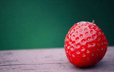 Close-up of strawberry on table