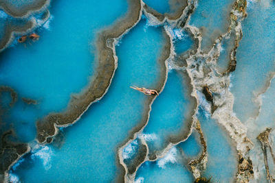 Saturnia hot springs. natural baths of tuscany.drone photography