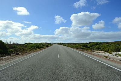 Empty road along landscape