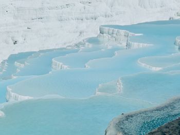 Aerial view of frozen landscape