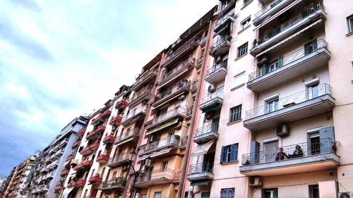 Low angle view of residential building against sky