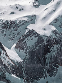 Aerial view of snowcapped mountains