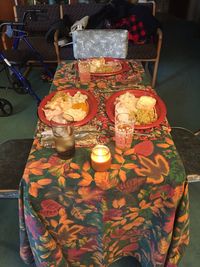 Close-up of food on table