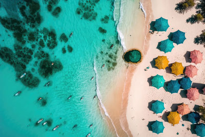 High angle view of beach