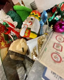 Close-up of toys for sale