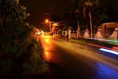 View of road at night