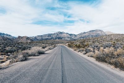 Surface level of road along countryside landscape