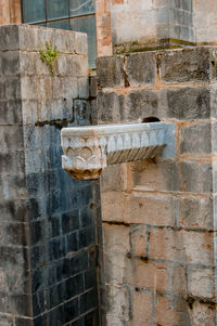 Close-up of old brick wall