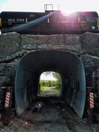 Road passing through tunnel