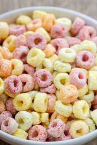 High angle view of breakfast in bowl