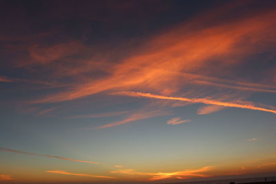 Low angle view of sky during sunset