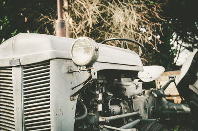 Close-up of vintage tractor