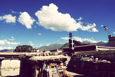 Built structure against cloudy sky