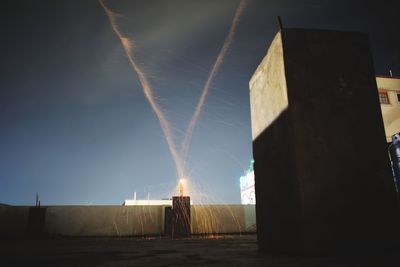 Panoramic view of sea against sky at night