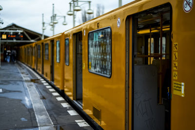 Train at railroad station platform