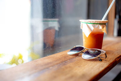 Close-up of drink on table