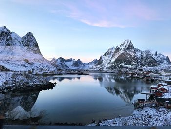 Beautiful fishing village of reine in the winter, lofoten islands, norway