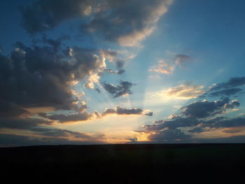 Scenic view of dramatic sky during sunset