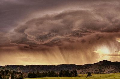 Scenic view of landscape against cloudy sky