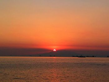 Scenic view of sunset over sea