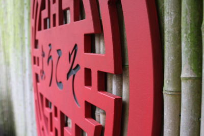 Close-up of red wall