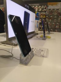 High angle view of laptop on table