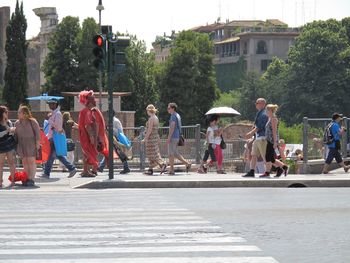 People on street in city