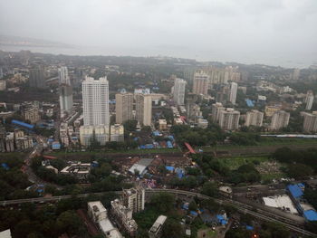 High angle view of city