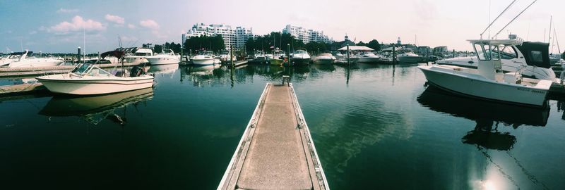 Boats in harbor