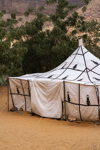 High angle view of tent