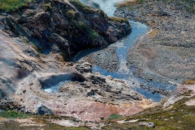 High angle view of rock formations