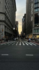 View of city street and buildings
