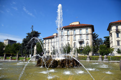 Fountain in front of building