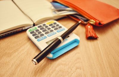 Close-up of objects on table