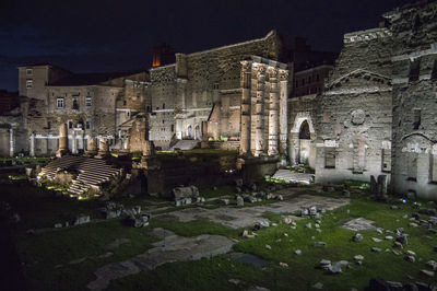 View of historic building in rome at night