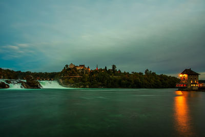 Panoramic view of the rhine falls with laufen castle