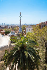 Low angle view of buildings against clear sky