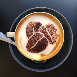 High angle view of breakfast on table