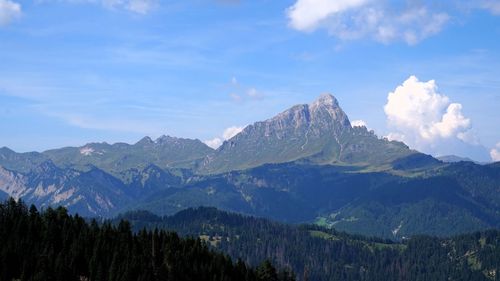 Scenic view of mountains against sky