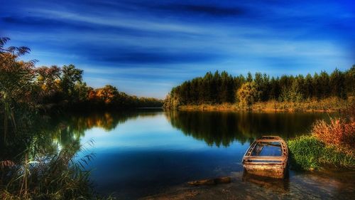 Scenic view of calm lake