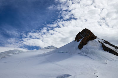 Scenic view of snowcapped mountain against sky