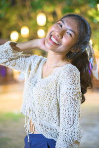 Portrait of a smiling young woman