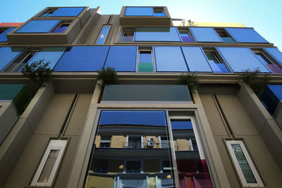 Low angle view of modern building against sky