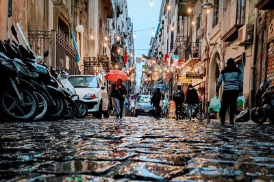 People walking on street