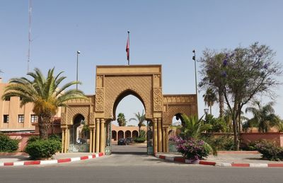 Entrance of historic building against sky