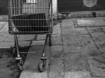 Abandoned shopping cart on street