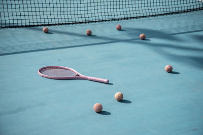 High angle view of ball on table