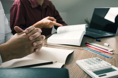 Business people working on table